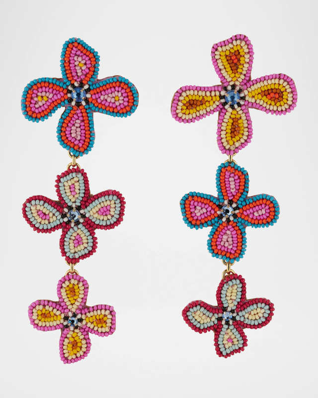 Palma Asymmetrical Floral Earrings